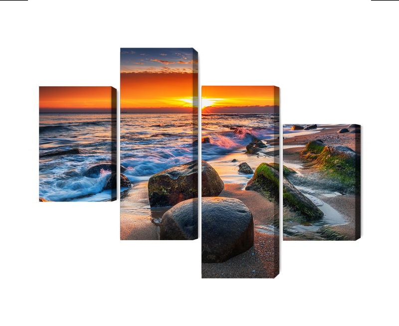 Ljuddämpande tavla - 3d beach sunset