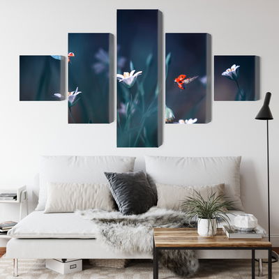 Ljuddämpande tavla - Ladybugs and wildflowers