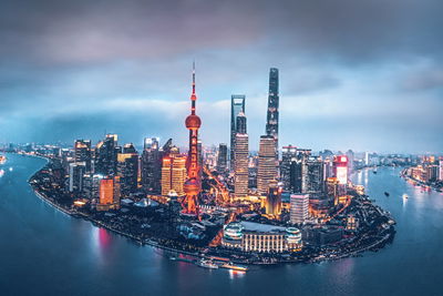 Ljuddämpande tavla - Shanghai panorama at night