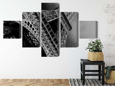 Ljuddämpande tavla - Black and white eiffel tower