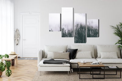 Ljuddämpande tavla - A forest shrouded in fog