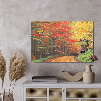 Ljuddämpande tavla - Path in the autumn forest