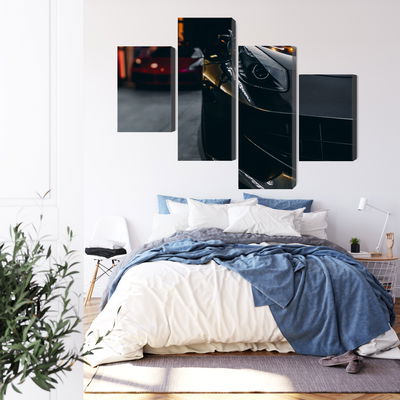 Ljuddämpande tavla - Front of a black sports car