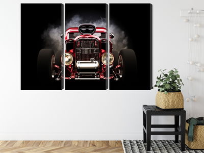 Ljuddämpande tavla - Hot rod car on a smoke