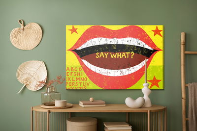 Ljuddämpande tavla - Red lips retro style