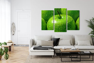 Ljuddämpande tavla - Green apples on a macro scale