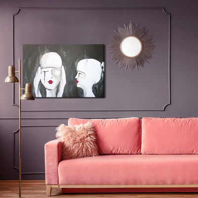 Ljuddämpande tavla - An abstract portrait of two