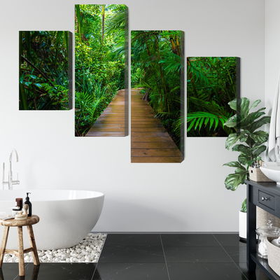 Ljuddämpande tavla - Wooden bridge in a tropical