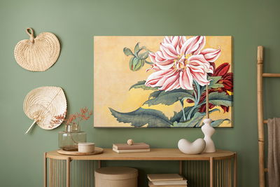 Ljuddämpande tavla - Peonies with leaves