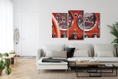 Ljuddämpande tavla - Counters in a retro car