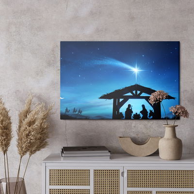 Ljuddämpande tavla - Holy family in a stable
