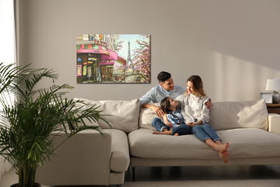 Ljuddämpande tavla - Paris cafe as drawn