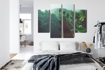 Ljuddämpande tavla - Rope bridge in the jungle 3d