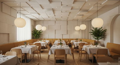 Sound absorption – Reduces echo in the room