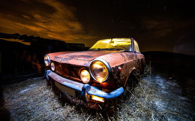 Ljuddämpande tavla - Old abandoned car 3d