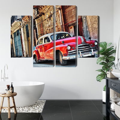 Ljuddämpande tavla - Old american car and havana