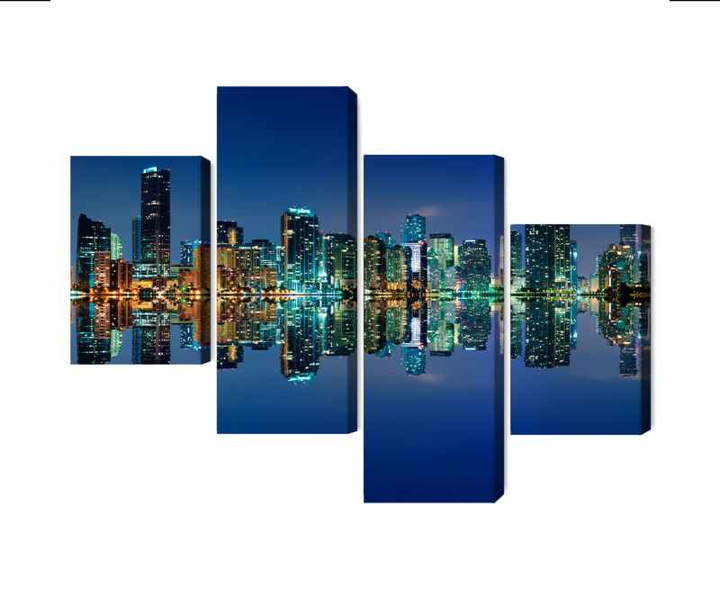 Ljuddämpande tavla - Panorama of miami by night