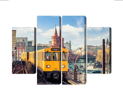 Ljuddämpande tavla - Yellow train in berlin