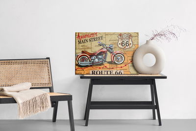 Ljuddämpande tavla - Motorcycle on the map