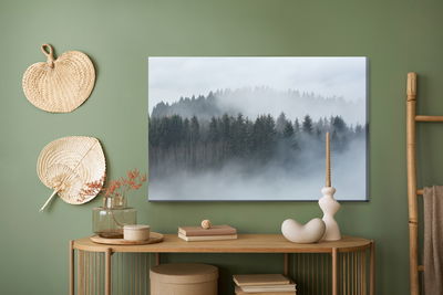 Ljuddämpande tavla - Trees wrapped in fog