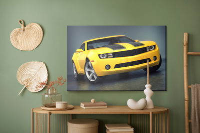 Ljuddämpande tavla - Yellow sports car