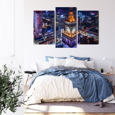 Ljuddämpande tavla - Warsaw panorama at night