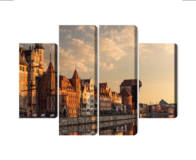 Ljuddämpande tavla - The port of gdansk at sunset