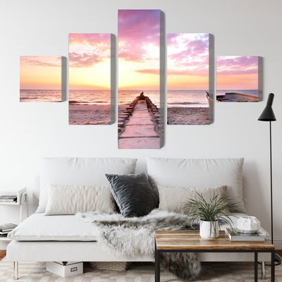 Ljuddämpande tavla - Boat on the beach 3d