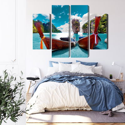 Ljuddämpande tavla - Boats at the andaman sea