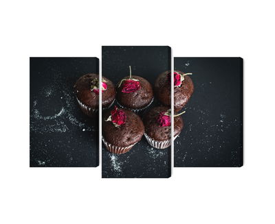 Ljuddämpande tavla - Chocolate muffins with roses