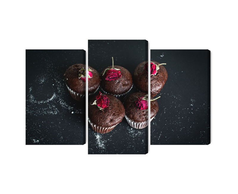 Ljuddämpande tavla - Chocolate muffins with roses