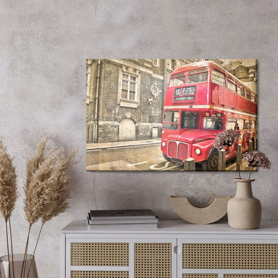 Ljuddämpande tavla - Vintage red double decker bus