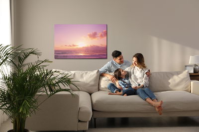 Ljuddämpande tavla - Pink sea landscape