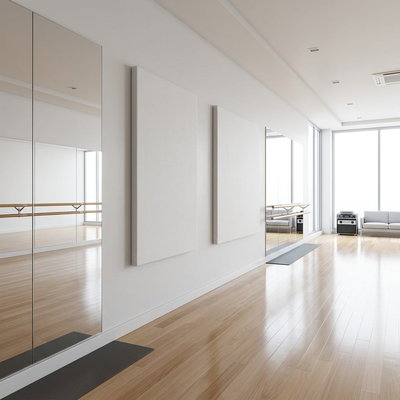 SilentDirect PES Allergy Wall sound absorbers, 50 mm, mounted on a wall in a modern indoor setting