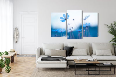 Ljuddämpande tavla - Delicate blue flowers