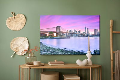 Ljuddämpande tavla - View of New York at dusk