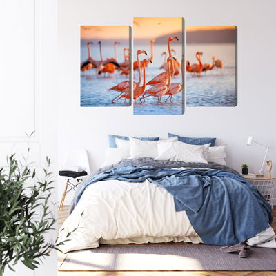 Ljuddämpande tavla - A flock of flamingos