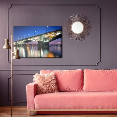 Ljuddämpande tavla - Warsaw bridges at night