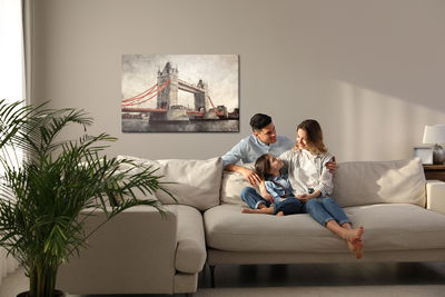 Ljuddämpande tavla - Tower bridge in a retro style