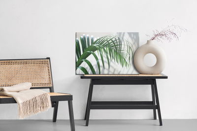 Ljuddämpande tavla - Green palm leaf with a 3d