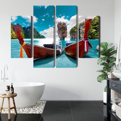 Ljuddämpande tavla - Boats at the andaman sea
