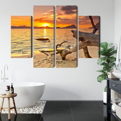 Ljuddämpande tavla - Sea landscape at sunset