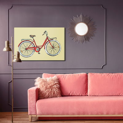 Ljuddämpande tavla - Drawn bicycle in retro style