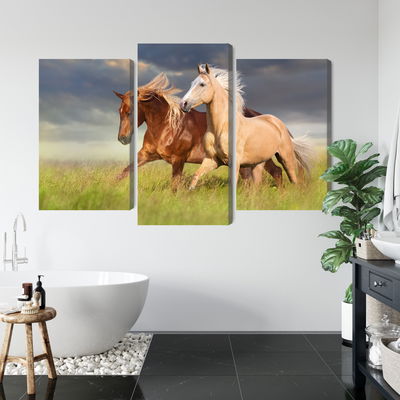 Ljuddämpande tavla - Horses galloping in a 3d