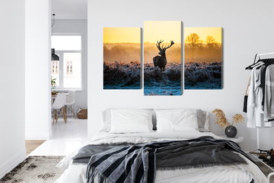 Ljuddämpande tavla - Deer in the rut in 3d