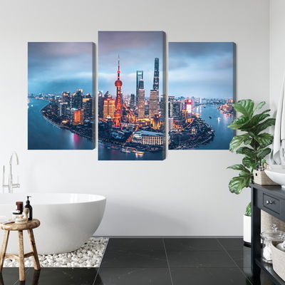 Ljuddämpande tavla - Shanghai panorama at night