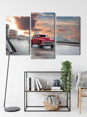 Ljuddämpande tavla - Historic car on the road