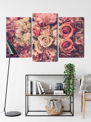 Ljuddämpande tavla - Delicate colorful 3d flowers