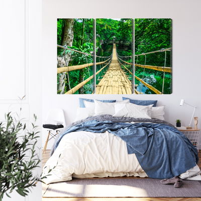 Ljuddämpande tavla - Bamboo bridge in the rain