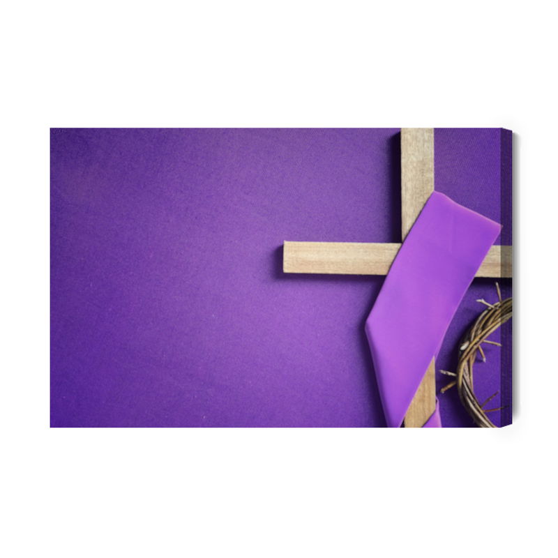 Ljuddämpande tavla - Cross on a purple background